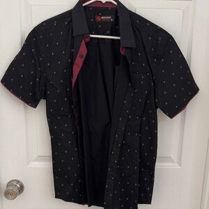 George Black Short Sleeve Shirt with Red and Anchor Accents
